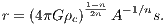           1-n  -1∕n
r = (4πG ρc) 2n A   s.
